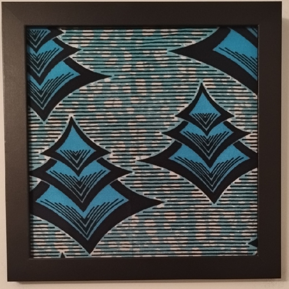 Abstract Blue and Black Framed Art